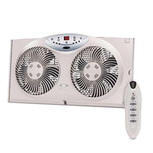 Photo 1 of ***PARTS ONLY*** Bionaire Window Fan with Twin 8.5-Inch Reversible Airflow Blades and Remote Control, White
