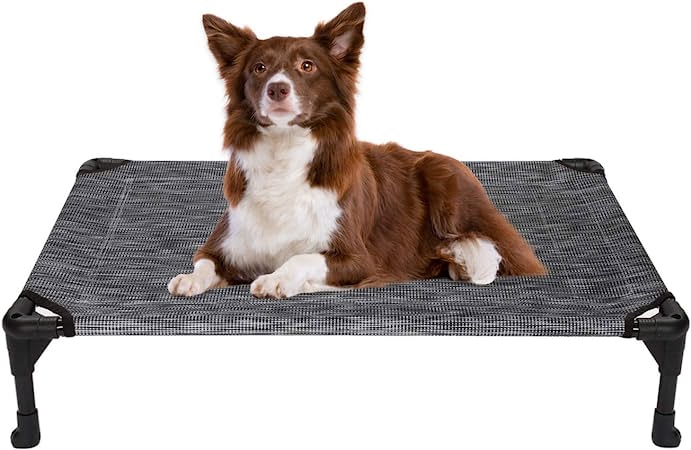 Photo 1 of Veehoo Cooling Elevated Dog Bed, Portable Raised Pet Cot with Washable & Breathable Mesh, No-Slip Rubber Feet for Indoor & Outdoor Use
