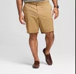 Photo 1 of Men's 10.5 Linden Flat Front Shorts - Goodfellow & Co Khaki 32, Brown
