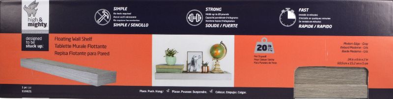 Photo 1 of Hillman Fasteners 270924 24 in. High & Mighty Floating Shelf; Grey (463739)
