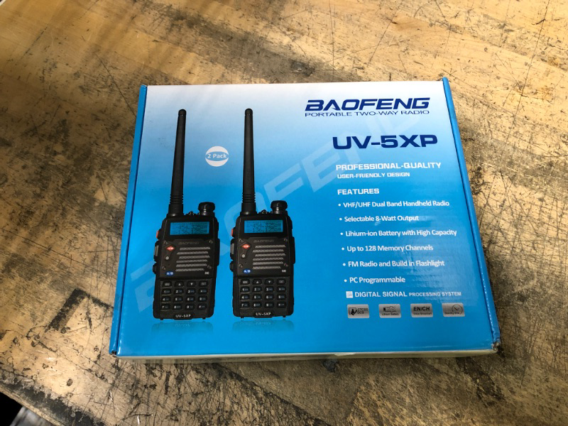 Photo 2 of BaoFeng UV-5R 8W High Power Two Way Radio Ham Radio Dual Band Portable Radio Tri-Power Handheld Walkie Talkies with AR-771 Antenna
2 PACK