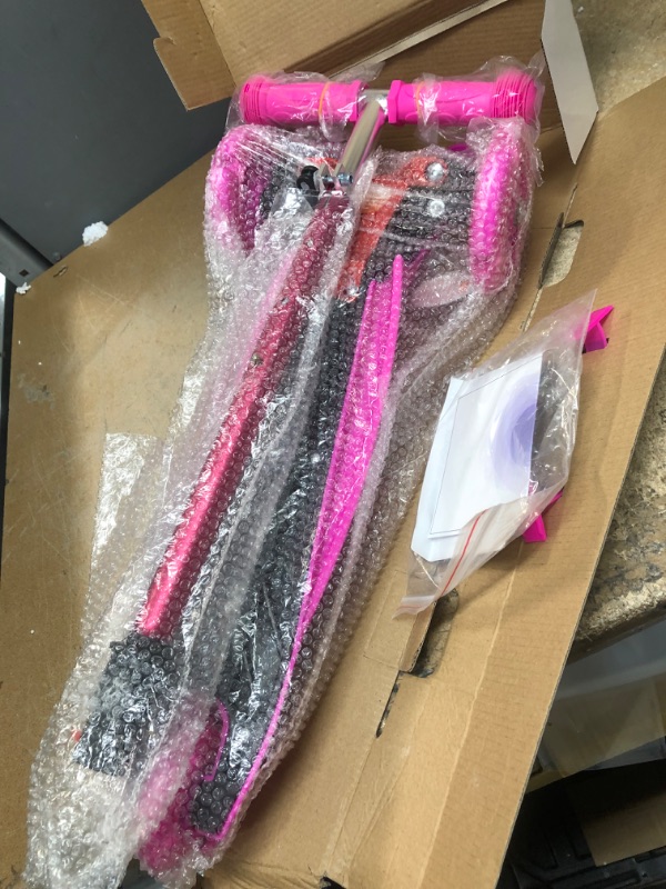 Photo 1 of ChromeWheels Scooter for Kids, Deluxe 3 Wheel Scooter for Toddlers 4 Adjustable Height Glider with Kick Scooters, Lean to Steer with LED Flashing Light for Ages 3-6 Girls Boys
