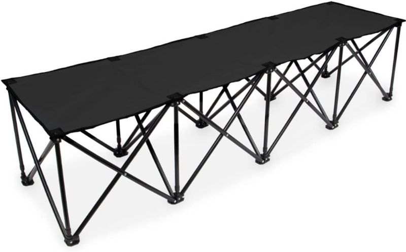 Photo 1 of Crown Sporting Goods 6-Foot Portable Folding 4 Seat Bench with Carry Bag – Great Team Bench for Soccer & Football Sidelines, Tailgating, Camping & Events
