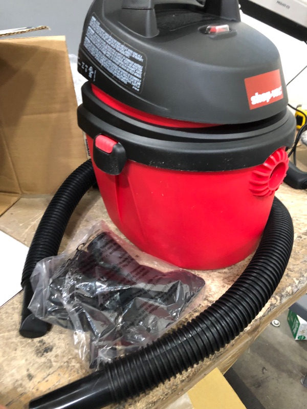 Photo 2 of Shop-Vac 4 Gallon 4.0 Peak HP Wet/Dry Vacuum, Portable Compact Shop Vacuum with Tool Holder, Wall Bracket & Attachments, Ideal for Home, Jobsite, Garage, Car & Workshop. 5890470
