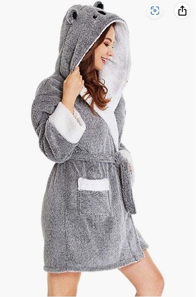 Photo 1 of TIMSOPHIA Plush Robes for Womens Bathrobes with Hood Soft Animal Robes Cozy Warm Koala Gifts M

