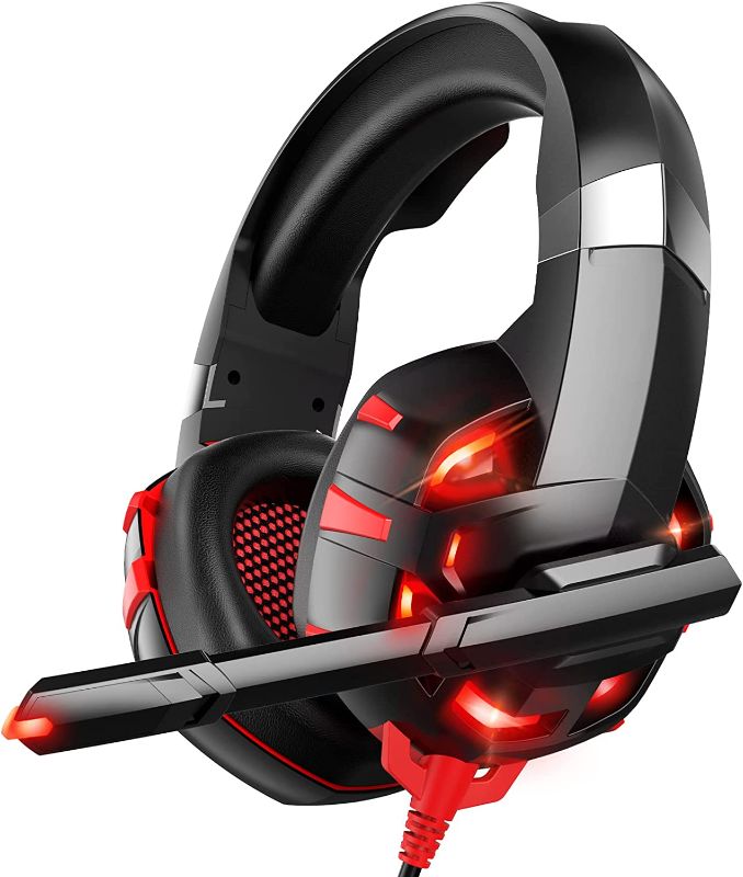 Photo 1 of Gaming Headset Gaming Headphones with Microphone K2PRO Noise Canceling 7.1 Surround Sound Stereo Bass LED Lights Over-Ear 3.5mm for PS4 PS5 PC Xbox One (Adapter Needed)
