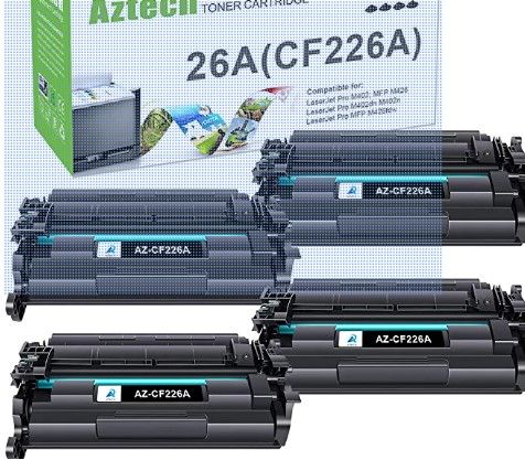 Photo 1 of Aztech Compatible Toner Cartridge Replacement for HP 26A CF226A Pro M402n M402dw M402dn Pro MFP M426fdw M426fdn M426dw Printer (Black 4-Pack)
