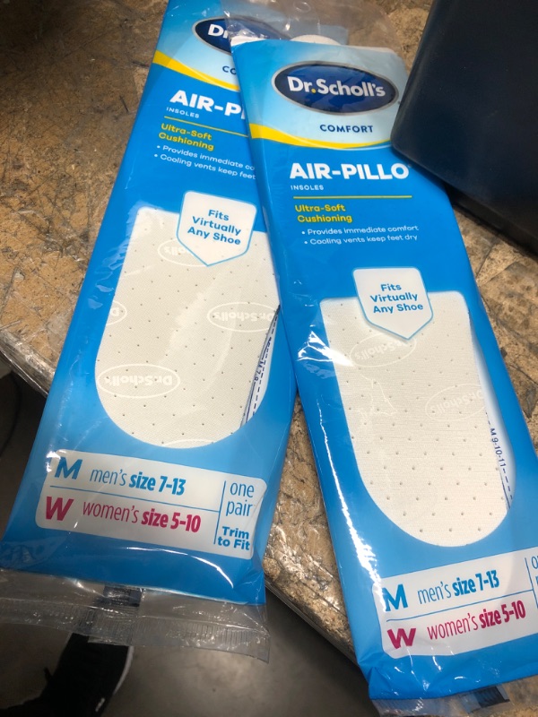 Photo 2 of **SET OF 2 PAIRS** Dr. Scholl's AIR-PILLO Insoles // Ultra-Soft Cushioning and Lasting Comfort with Two Layers of Foam that Fit in Any Shoe - One pair 7-13M 5-10W