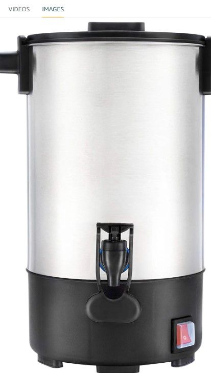 Photo 1 of SYBO 2022 Upgrade Commercial Grade Stainless Steel Percolate Coffee Maker Hot Water Urn for Catering, 30-Cup, 3.5L, Metallic
