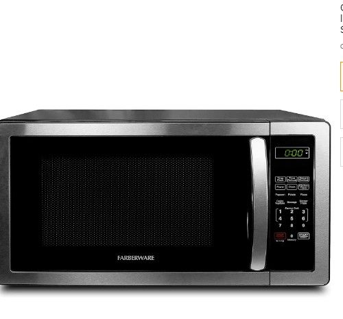 Photo 1 of Farberware Countertop Microwave 1.1 Cu. Ft. 1000-Watt Compact Microwave Oven with LED lighting, Child lock, and Easy Clean Interior, Stainless Steel...
