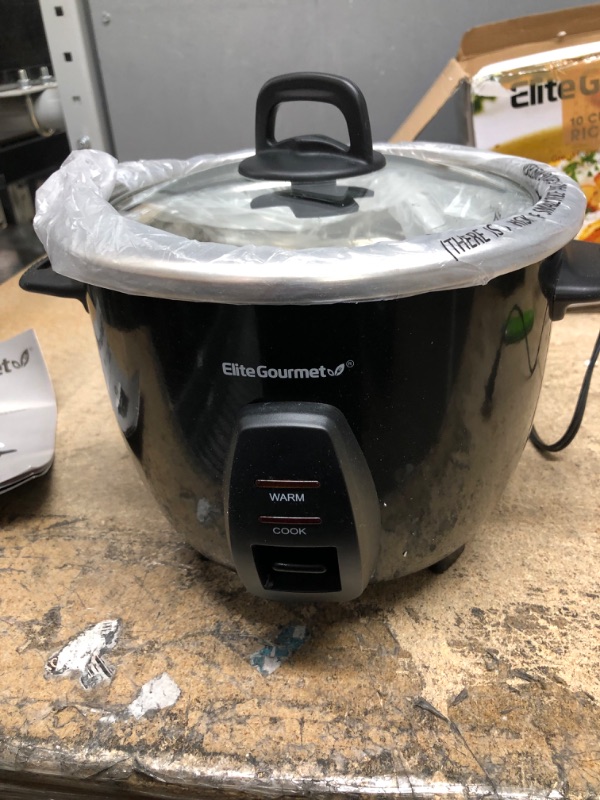 Photo 1 of Elite Gourmet ERC2010B# Electric 10 Cup Rice Cooker with 304 Surgical Grade Stainless Steel Inner Pot Makes Soups, Stews, Grains, Cereals, Keep Warm Feature, 10 cups cooked (5 Cups uncooked), Black 10 Cups Cooked Black