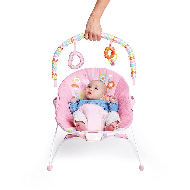 Photo 1 of Bright Starts Fanciful Fantasy Unicorn 3-Point Harness Vibrating Baby Bouncer with -Toy bar
