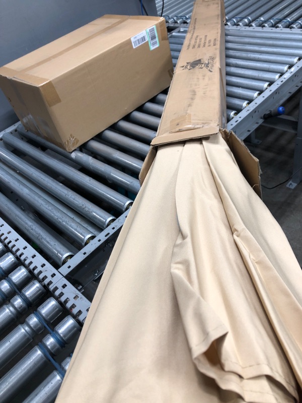 Photo 1 of Patio Watcher 10-Ft Patio Umbrella Outdoor Umbrella with Push Button Tilt and Crank, 8 Steel Ribs, Beige 