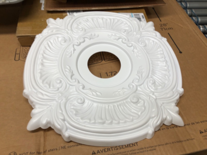 Photo 2 of 16OD x 3 1/2ID x 1P Attica Thermoformed PVC Ceiling Medallion (Fits Canopies up to 5 5/8)