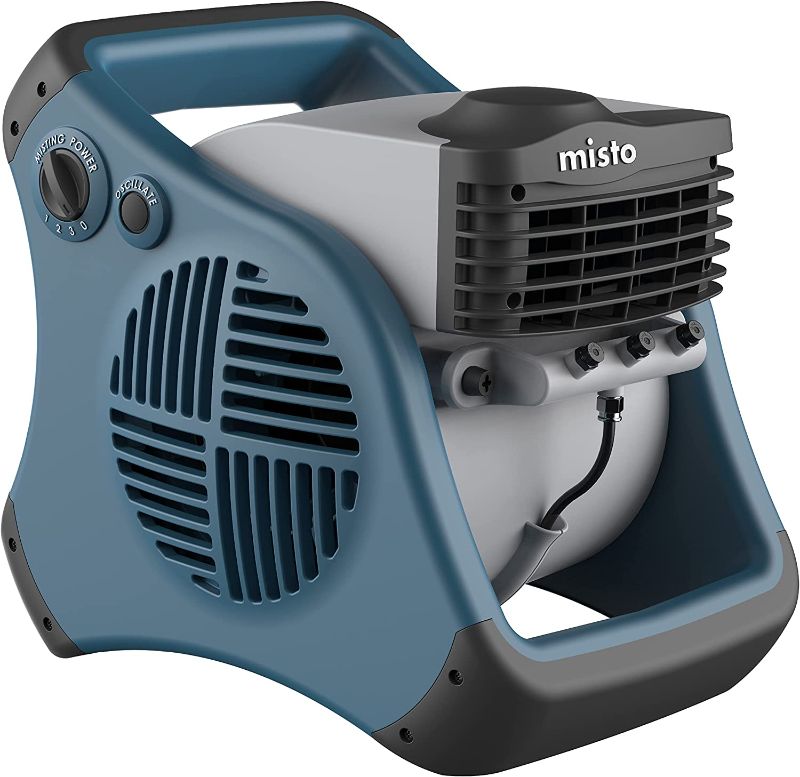 Photo 1 of Lasko 7054 Misto Outdoor Misting Blower Fan - Features Cooling Misters, Ideal for Sports, Camping, Decks & Patios, Blue
