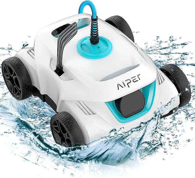 Photo 1 of AIPER Robotic Pool Cleaner, Pool Vacuum for Above Ground Pools up to 33 Feet, Automatic Pool Vacuum with Dual-Drive Motors - Lightweight and Easy to Clean - Orca 800 Mate