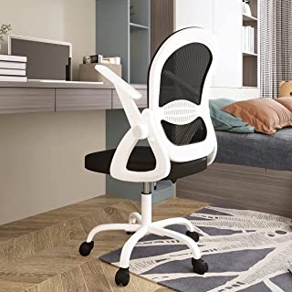 Photo 1 of Sytas Office Chair Ergonomic Desk Chair, Rolling Swivel Mesh Computer Task Chair with Flip-up Arms Lumbar Support and Height Adjustable, White
