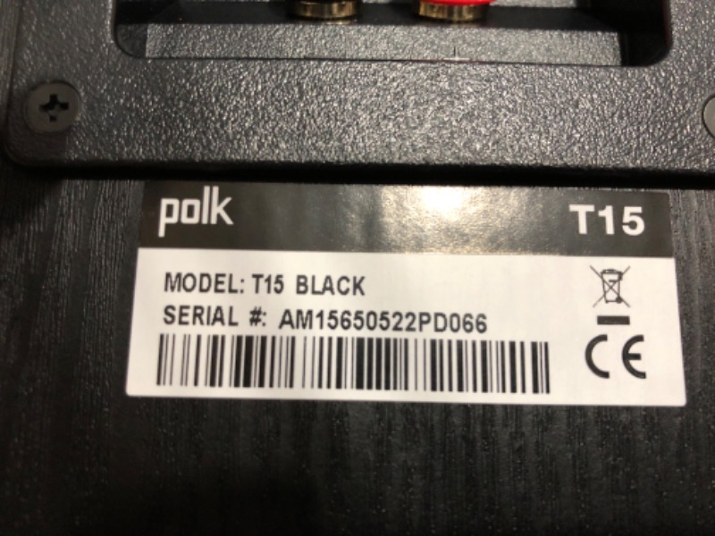 Photo 2 of Polk Audio T15 Bookshelf Speakers Pair Black