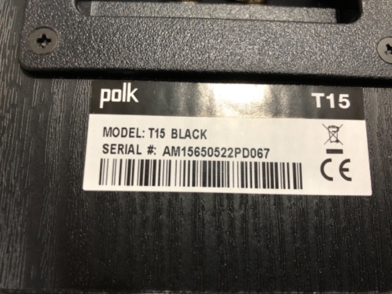 Photo 3 of Polk Audio T15 Bookshelf Speakers Pair Black