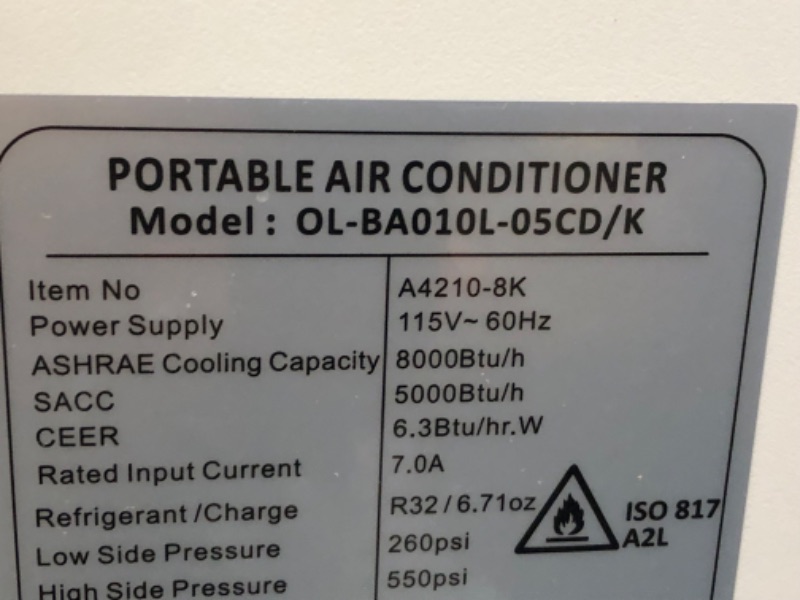 Photo 2 of 10,000 BTU Portable Air Conditioner, Rooms up to 450 Sq.Ft, 3 in 1 Air Conditioner with Cooling, Portable AC Unit with Cooling, Dehumidifiers, Fan, Apartment Air Conditioner with Remote Control
