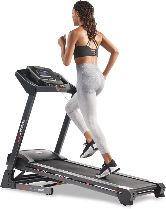 Photo 1 of **NON-REFUNDABLE, PARTS ONLY** Sunny Health & Fitness Premium Treadmill with Auto Incline, Dedicated Speed Buttons, Double Deck Technology, Digital Performance Display, BMI Calculator & Pulse Sensors with Optional SunnyFit App