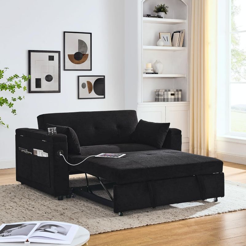 Photo 1 of **NONREFUNDABLE**FOR PARTS OR REPAIR**SEE NOTES**
Eafurn 54" Pull Out Sleeper Sofa Bed 3-in-1 Convertible Futon Couch with Pullout Bed, Cupholders,Reclining Backrest, Storage Pockets,USB Power Outlet –...
