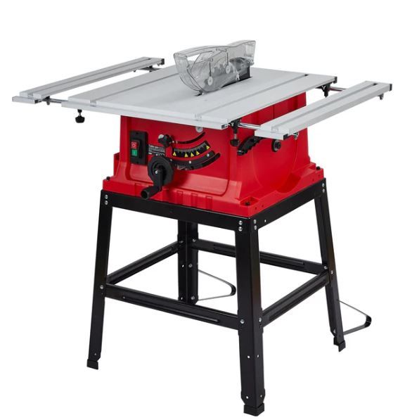 Photo 1 of 10 Inch 15A Table Saw & Stand - 5000RPM, Bevel Cuts, Dust Port
