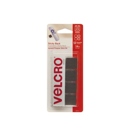 Photo 1 of 4 Pack Black - VELCRO(R) Brand STICKY BACK Squares 7/8 Inches 12/Pkg.
