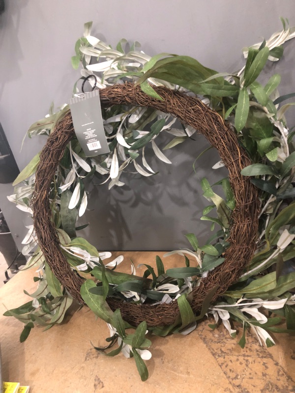 Photo 2 of 26 Artificial Olive Leaves Wreath Green - Threshold designed with Studio McGee