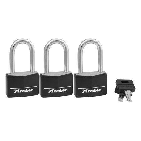 Photo 1 of 178672 3 Pack of Keyed-Alike Vinyl-Covered Brass Padlocks - Model No. 141TRILF 2 pack 
