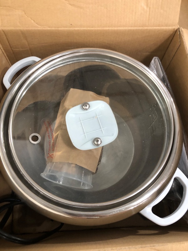 Photo 3 of **Parts Only**Does Not Turn On**Simply 14-Cup Stainless Steel White Rice Cooker with Measuring Cup and Serving Spatula