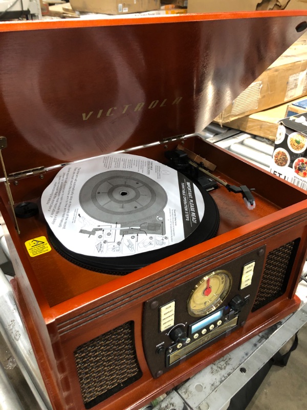 Photo 1 of Victrola 8-in-1 Bluetooth Record Player and Multimedia Center ***NON FUNCTIONAL***
