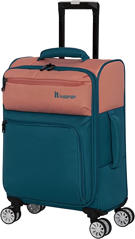 Photo 1 of it luggage Duo-Tone 30" Softside Carry-On 8 Wheel Spinner, Peach/Sea Teal
