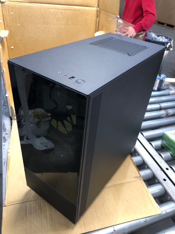 Photo 3 of NZXT H510 Elite - CA-H510E-B1 - Premium Mid-Tower ATX Case PC Gaming Case - Dual-Tempered Glass Panel - Front I/O USB Type-C Port - Vertical GPU Mount - Integrated RGB Lighting - Black