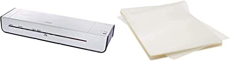 Photo 1 of AmazonBasics 12-Inch Thermal Laminator Machine & Letter Size Sheets Laminating Pouches 9 x 11.5in, 100-pack
