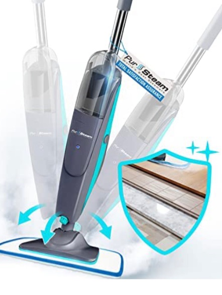 Photo 1 of PurSteam Steam Mop Cleaner, Steam Mops for Floor Cleaning - Hardwood/Tiles/Vinyl/Carpet/Marble - Steam Cleaner for Kitchen, Garment, Clothes - Multifunctional Whole House Steamer, Turquoise