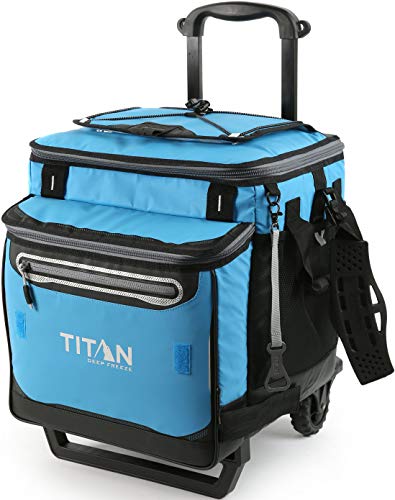 Photo 1 of Arctic Zone Titan Deep Freeze 60 (50+10) Can Collapsible Rolling Cooler with All-Terrain Cart, Process Blue (5-21580-30-0E)
