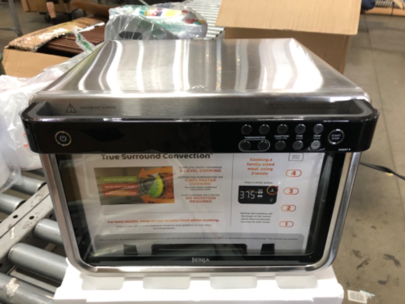 Photo 9 of Ninja DT251 Foodi 10-in-1 Smart XL Air Fry Oven, Bake, Broil, Toast, Air Fry, Roast, Digital Toaster, Smart Thermometer, True Surround Convection up to 450°F, includes 6 trays & Recipe Guide, Silver
