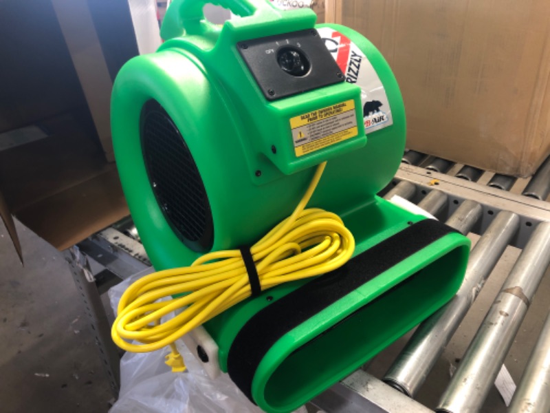 Photo 2 of 1 HP Air Mover for Water Damage Restoration Carpet Dryer Floor Blower Fan, Green