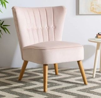 Photo 1 of (DIRTY MATERIAL )June Mid Century Accent Chair - pink
