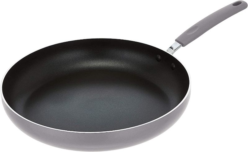 Photo 1 of (BENT EDGE) Amazon Basics Ceramic Non-Stick 12.5-Inch Skillet, Grey
