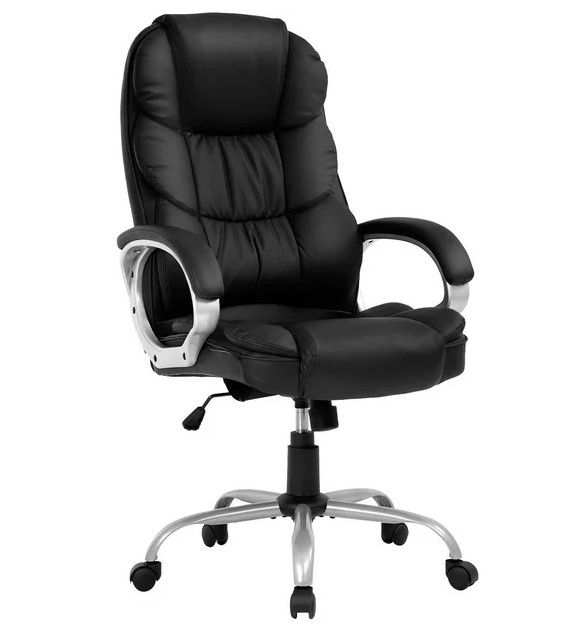 Photo 1 of Executive Chair with Lumbar Support & Swivel, 250 lb. Capacity, Black