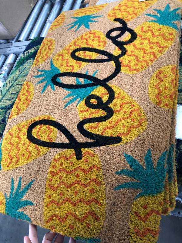 Photo 2 of 16x26 Hello Pineapples Doormat Yellow - Sun Squad