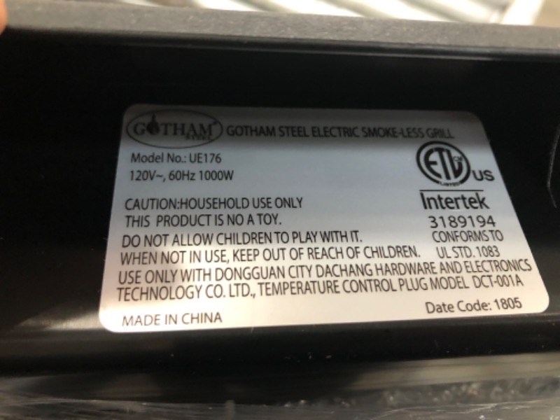 Photo 3 of Gotham Steel Smokeless Grill, Indoor Grill, Nonstick Ceramic Electric Grill – Dishwasher Safe Surface, Temperature Control, Metal Utensil Safe, Barbeque Indoors with Virtually No Smoke, As Seen on TV
