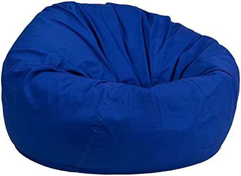 Photo 1 of  Oversized Solid Royal Blue Bean Bag Chair for Kids and Adults
