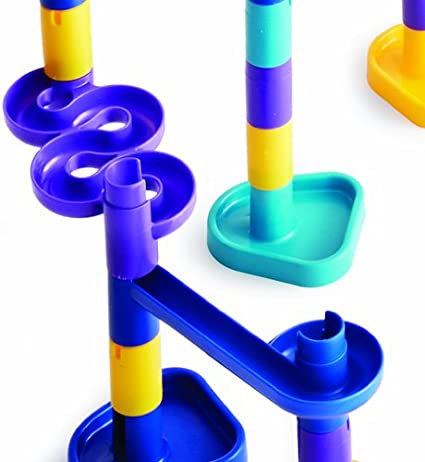 Photo 1 of Discovery Toys MARBLEWORKS Add-On Set | Additional Pieces Compatible with Our Starter, Deluxe, Ultra Deluxe Sets (Not Included) | Comes with 30 Colorful Posts, 2 Bases, 3 Ramps, 6 Marbles
