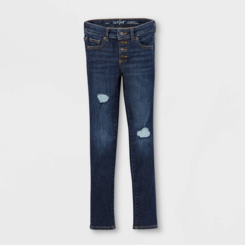 Photo 1 of Girls' Distressed Lace Mid-Rise Jeans - Cat & Jack™
