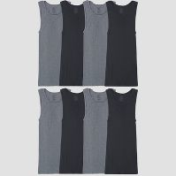 Photo 1 of Fruit of the Loom Men's Active Cotton A-Shirt 8pk - Black/Gray

