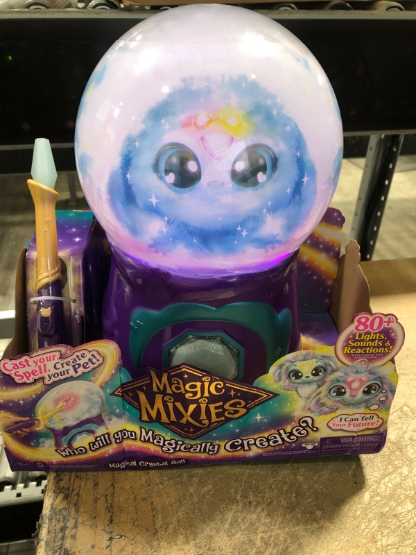 Photo 2 of Magic Mixies Magical Misting Crystal Ball with Interactive 8 inch Blue Plush Toy and 80+ Sounds and Reactions
