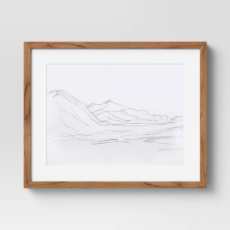 Photo 1 of 16 X 20 Landscape Line Drawing Framed Wall Art - Threshold
